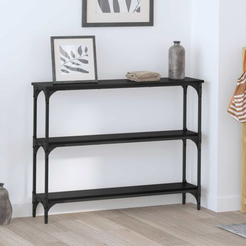Конзолна маса Черен дъб 100 x 22,5 x 75 см Инженерно дърво