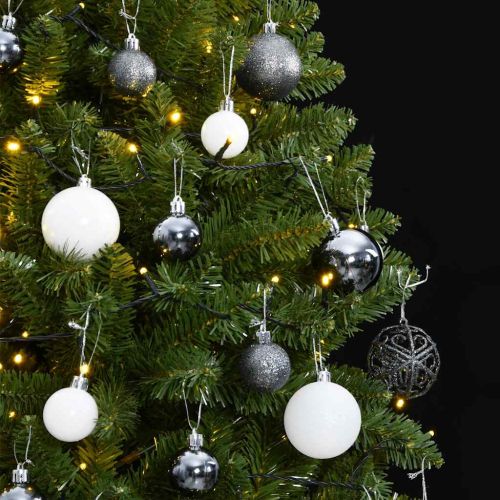 Изкуствена коледна елха с шарнири, 300 LED и топки, 300 см