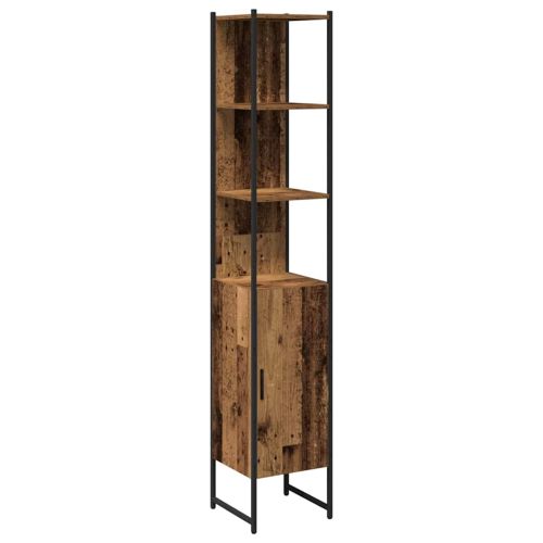 Комплект мебели за баня с рафт 4 pcs Кафяво 33 x 33 x 185.5 см