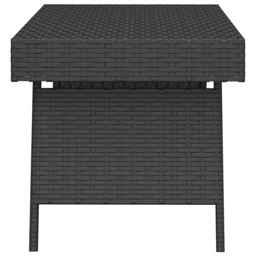Сгъваема помощна маса черна 60x40x38 см полиратан