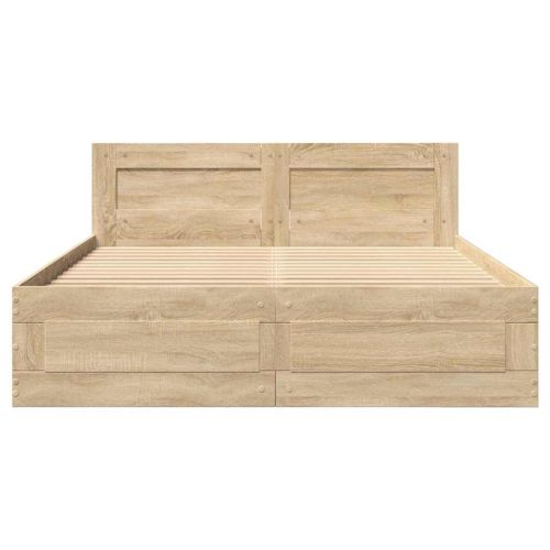 Рамка за легло 2 pcs Сонома 137 x 188 см Инженерно дърво