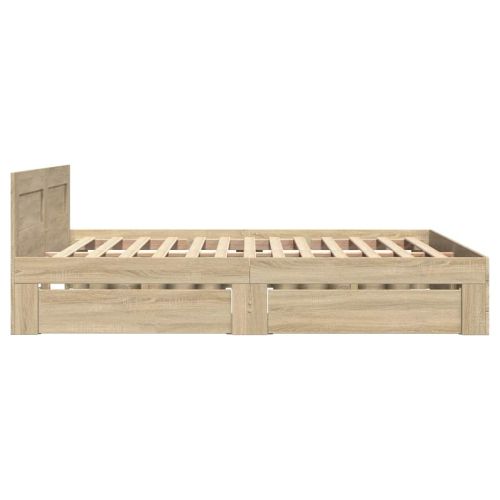 Рамка за легло 2 pcs Сонома 137 x 188 см Инженерно дърво