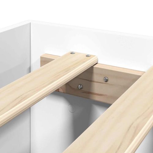 Рамка за легло с таблото 2 pcs Бял 137 x 188 см Инженерно дърво