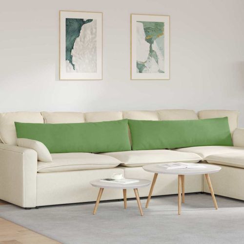 Диван възглавници 2 pcs Светлозелен 145 x 40 см Кордюрова тъкан