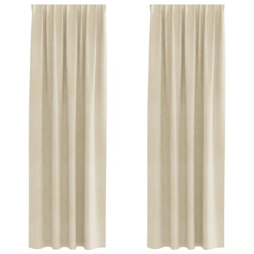Затъмняващи завеси 2 pcs Крем 140 x 260 cm Кадифе