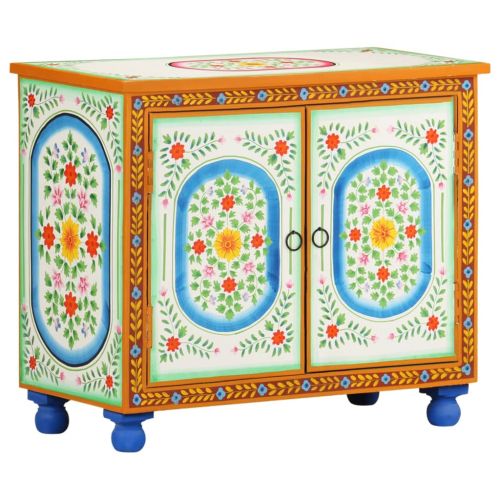 Ръчно декориран шкаф, 70x35x60 см, мангово дърво масив