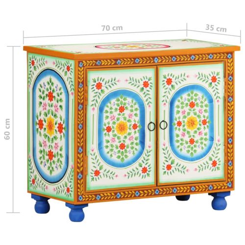 Ръчно декориран шкаф, 70x35x60 см, мангово дърво масив