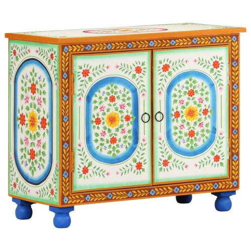 Ръчно декориран шкаф, 70x35x60 см, мангово дърво масив