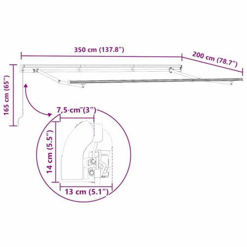 Сгъваем навес Жълто 350 x 200 cm текстил
