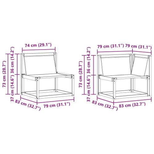 Комплект дивани за открито 8 pcs Натурално и светлосиво