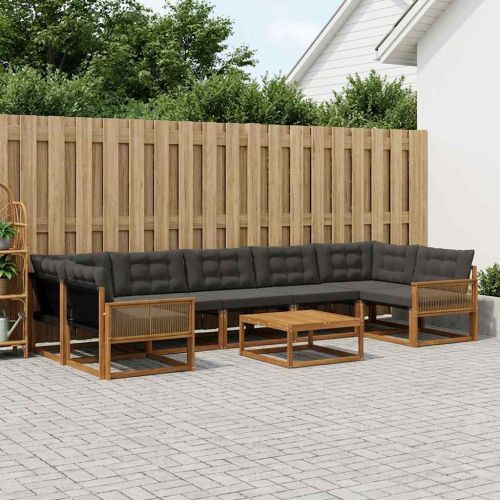 Комплект дивани за открито 8 pcs Естествено и черно