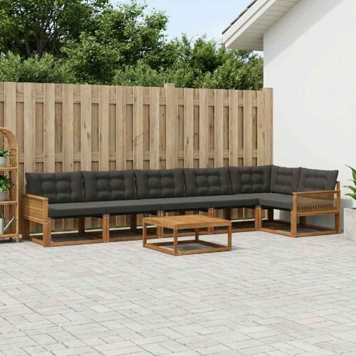 Комплект дивани за открито 7 pcs Естествено и черно