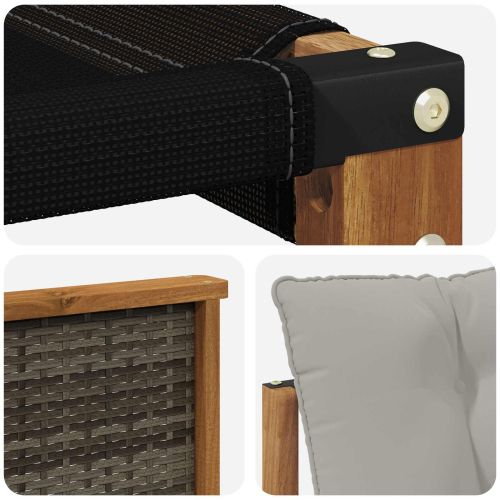 Комплект дивани за открито 7 pcs Натурално и светлосиво