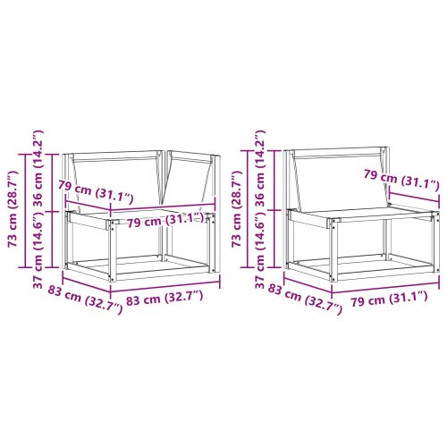 Комплект дивани за открито 9 pcs Натурален и Бежов