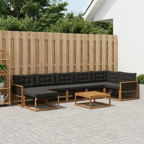 Комплект дивани за открито 8 pcs Естествено и черно