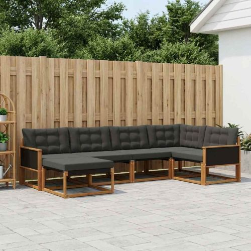 Комплект дивани за открито 8 pcs Естествено и черно