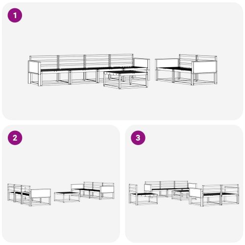 Комплект дивани за открито 7 pcs Натурално