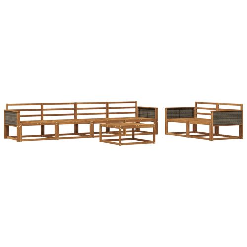 Комплект дивани за открито 7 pcs Натурално