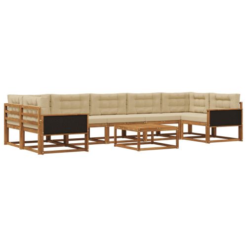 Комплект дивани за открито 8 pcs Натурален и Бежов