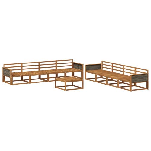 Комплект дивани за открито 9 pcs Натурално