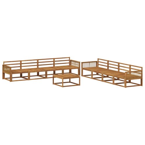 Комплект дивани за открито 9 pcs Натурално