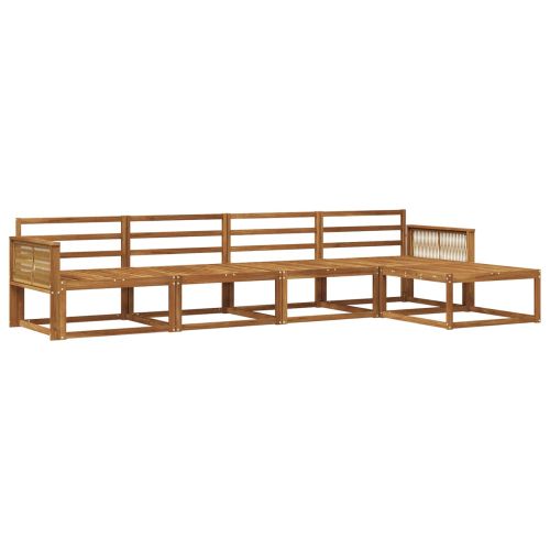 Комплект дивани за открито 5 pcs Натурално