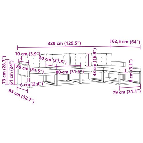 Комплект дивани за открито 5 pcs Натурален и Антрацит
