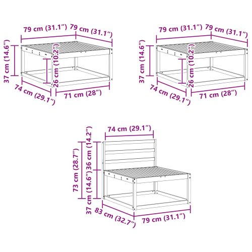 Комплект дивани за открито 6 pcs Натурално