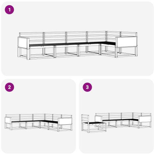 Комплект дивани за открито 5 pcs Натурално