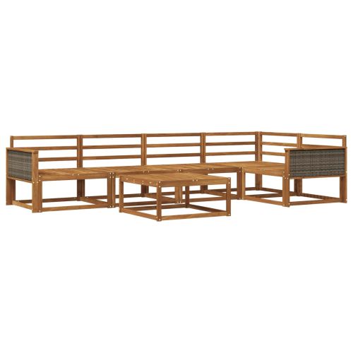 Комплект дивани за открито 6 pcs Натурално