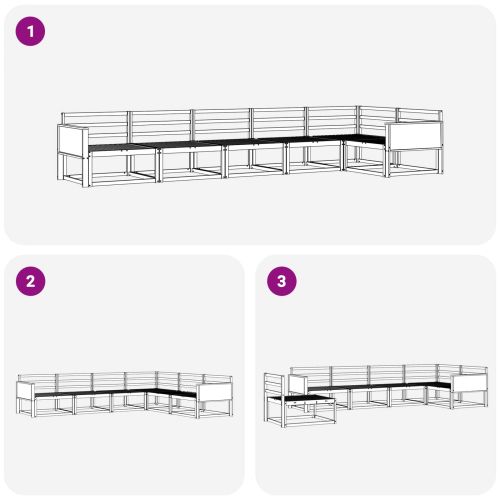 Комплект дивани за открито 6 pcs Натурално