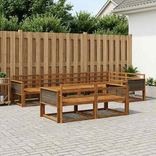 Комплект дивани за открито 7 pcs Натурално
