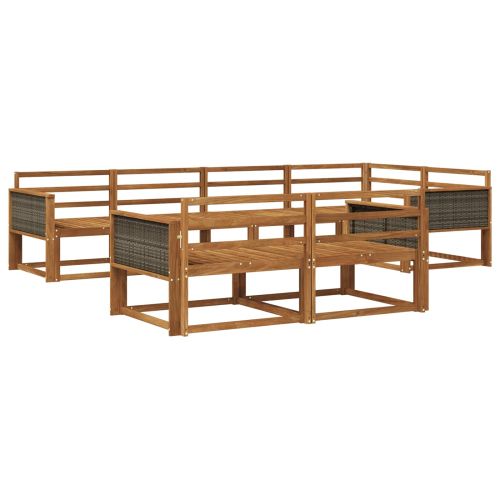 Комплект дивани за открито 7 pcs Натурално