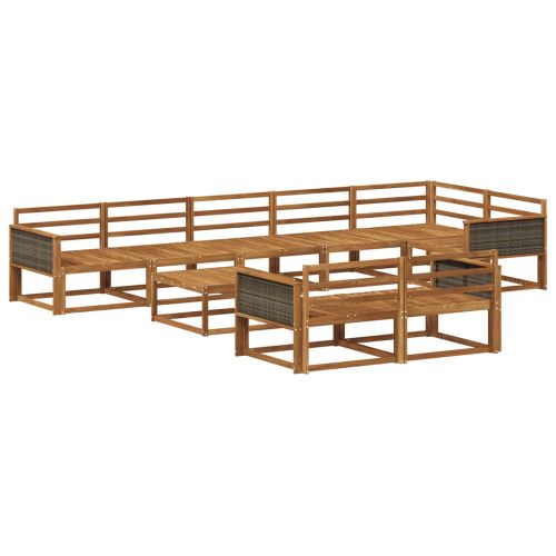 Комплект дивани за открито 9 pcs Натурално
