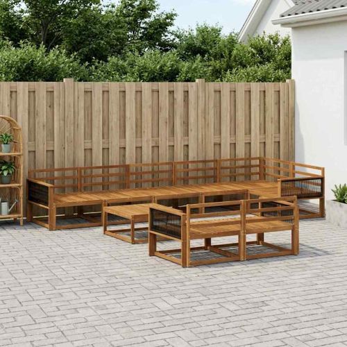 Комплект дивани за открито 9 pcs Натурално