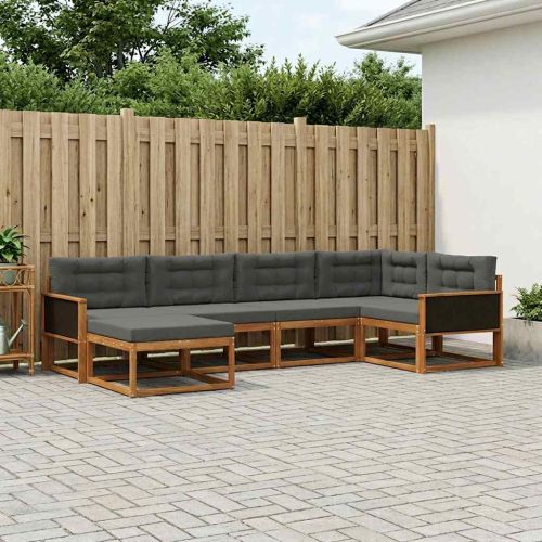 Комплект дивани за открито 6 pcs Натурален и Антрацит