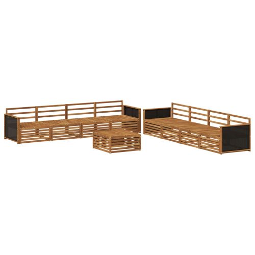 Комплект дивани за открито 9 pcs Натурално