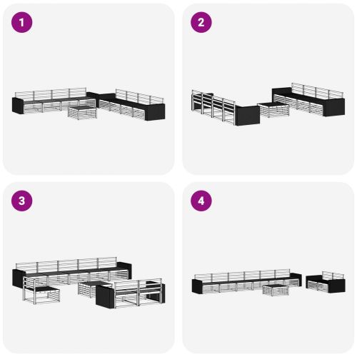 Комплект дивани за открито 9 pcs Натурално