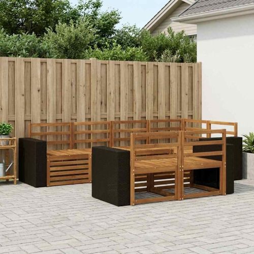Комплект секционен диван 7 pcs Натурално