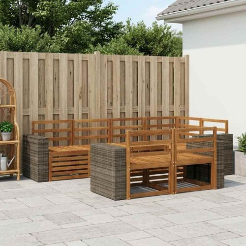Комплект секционен диван 7 pcs Натурално