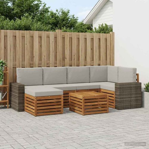 Комплект секционен диван 7 pcs Натурално и светлосиво