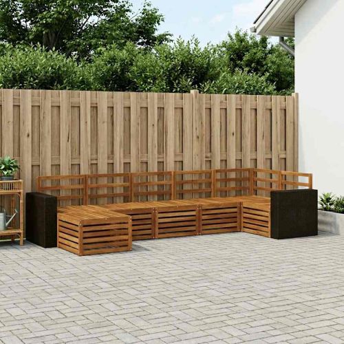 Комплект секционен диван 7 pcs Натурално