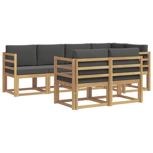 Комплект дивани за открито 7 pcs Бяло и антрацит Полиестер