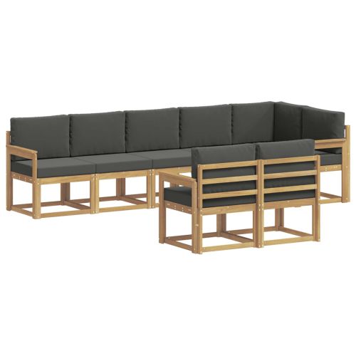 Комплект дивани за открито 8 pcs Бяло и антрацит Полиестер