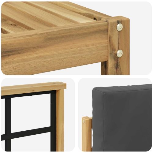 Комплект дивани за открито с възглавница 7 pcs Бяло и антрацит