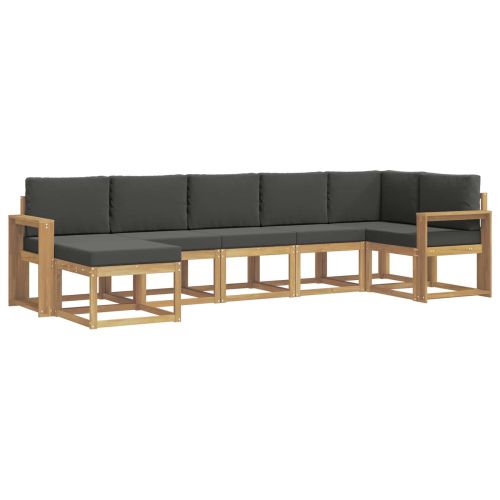 Комплект дивани за открито 7 pcs Бяло и антрацит Полиестер