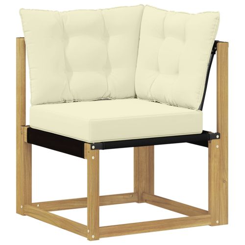 Комплект дивани за открито с възглавница 6 pcs Бяло и кремаво