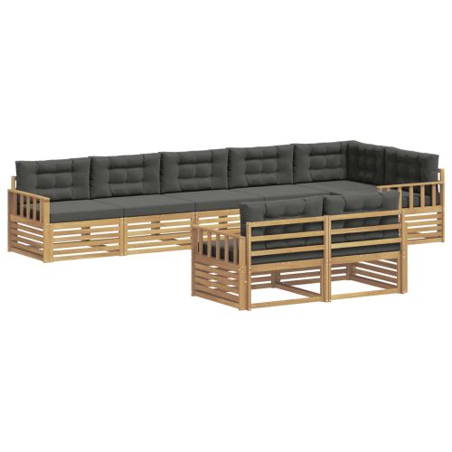 Комплект дивани за открито 8 pcs Бяло и антрацит Полиестер