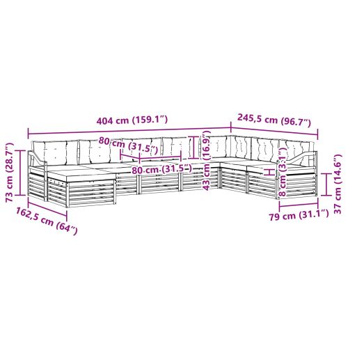 Комплект дивани за открито 8 pcs Бяло и антрацит Полиестер