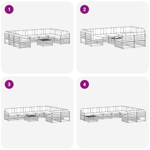 Комплект дивани за открито 10 pcs Бяло и антрацит Полиестер
